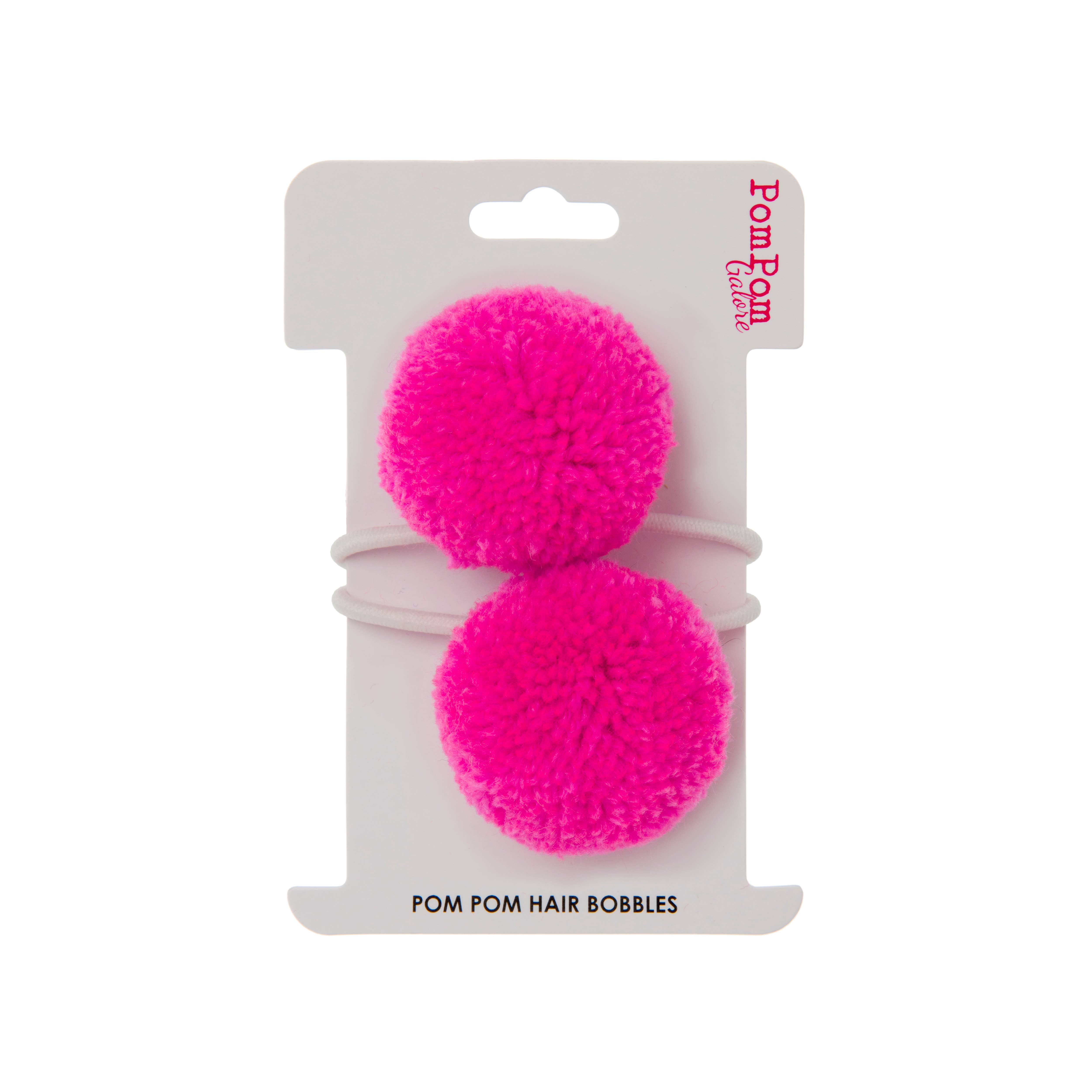 PomPom Galore – wholesale Hair tie – Pom Pom Hair Ties Neon Pink1