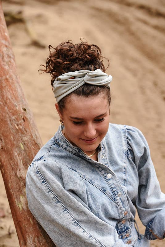 Hairjewelz by Elle - Wholesale Fashion Headband - Women's - Normal Bandeau “Linen Green”2