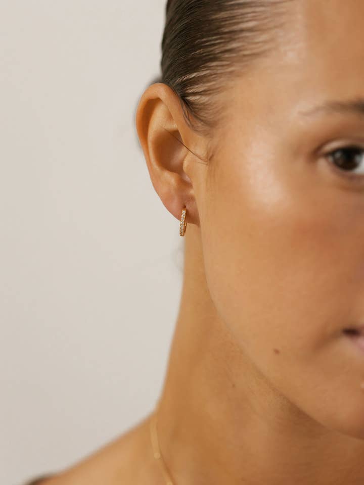Shine Like A Star Pave Hoop Earrings for wholesale by MEIRAKO