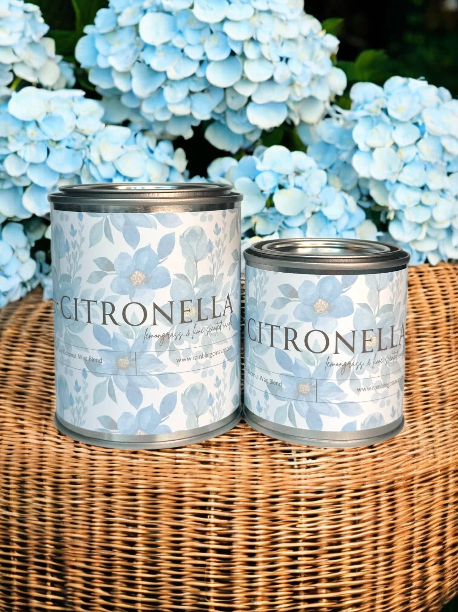 Rambling Caravan – wholesale Outdoor candle – Citronella Candle - Paint Tin - Lemongrass & Lime Citronella1