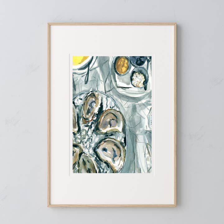 Kunstdruck „Austern“ für den Großhandel von Medjool Studio Art Print Shop