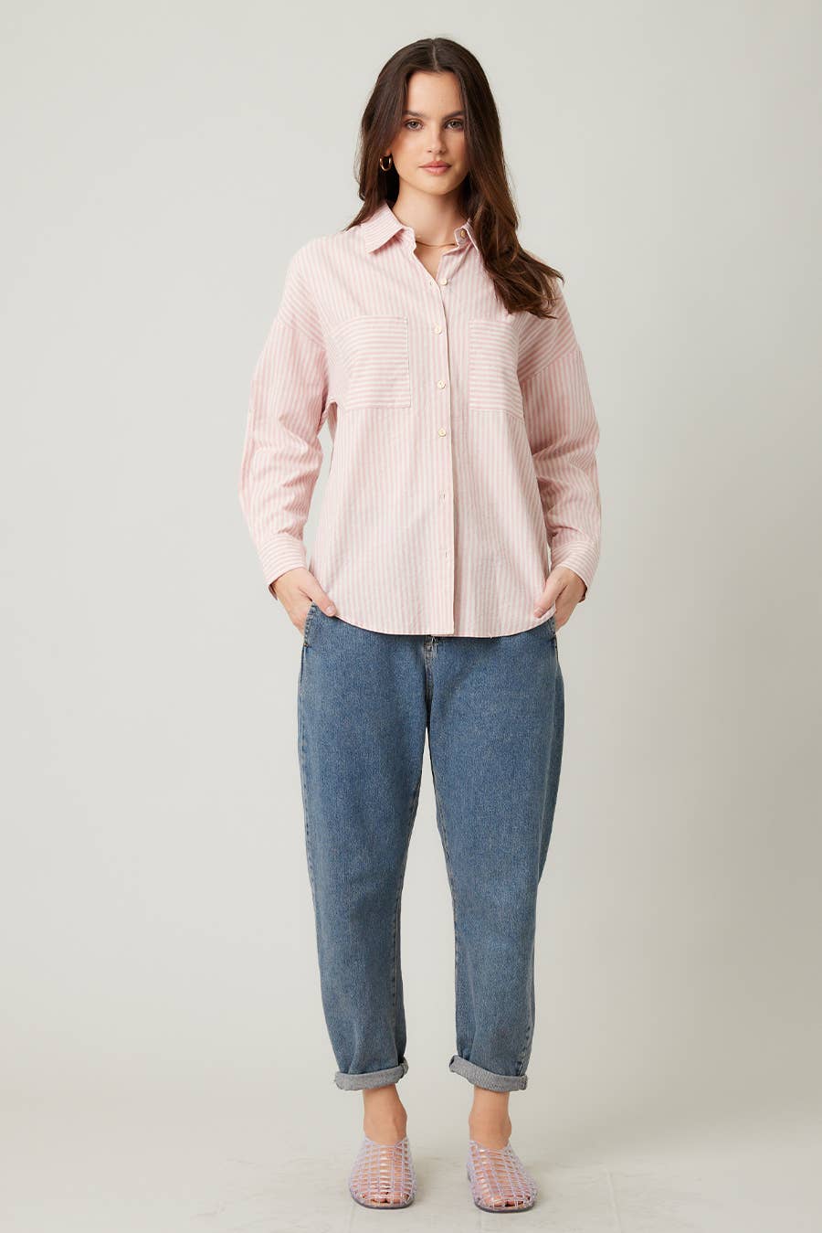 ILLA ILLA - Wholesale Button Down Shirt - Women's - Striped Cotton Shirt Top32