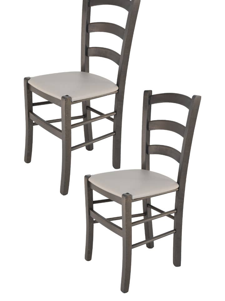 Venice stoelen donkergrijs, kunstleer lichtgrijs zitvlak voor wholesale door Tommychairs