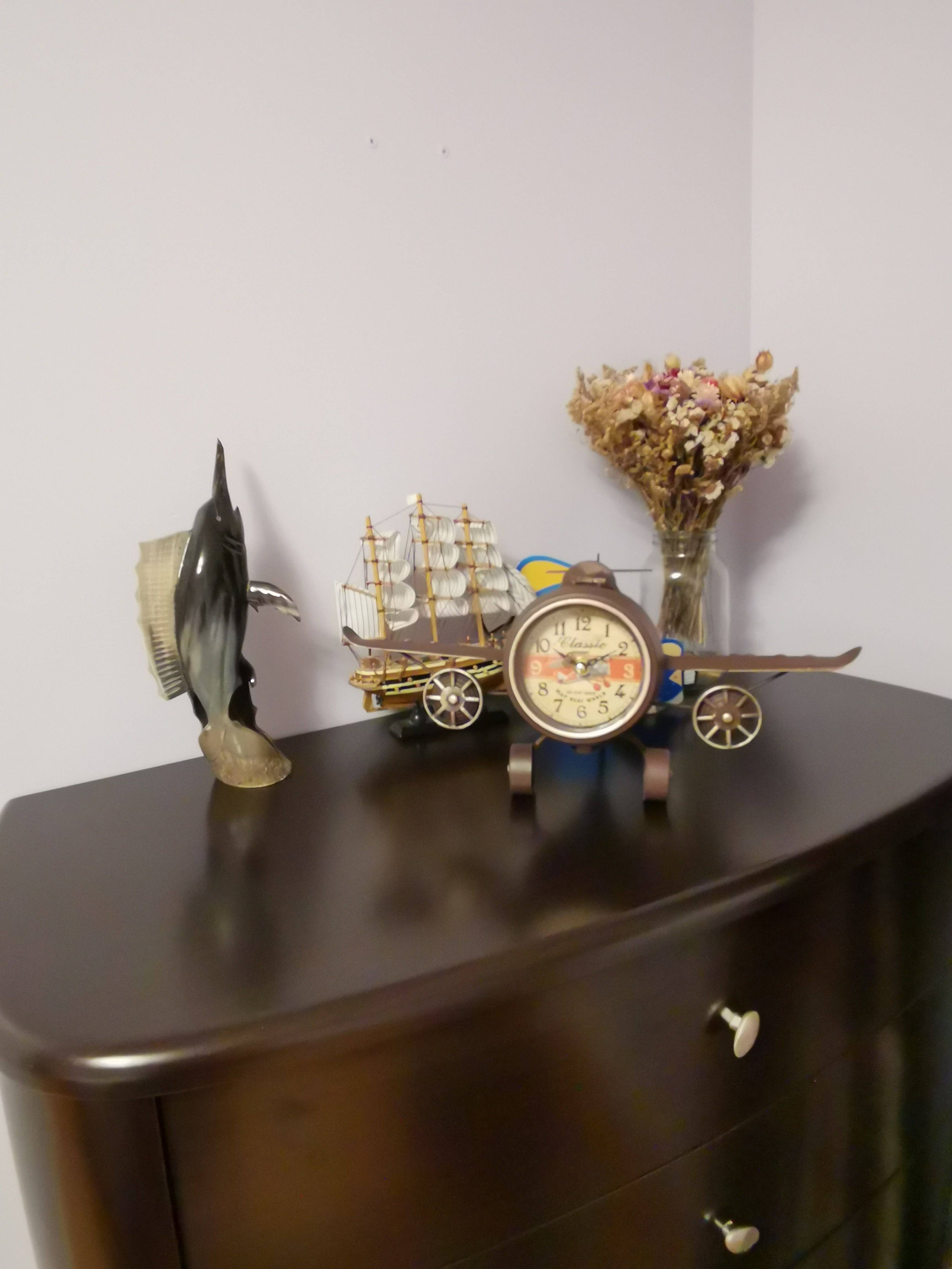 Peterson Houseware & Artwares US - Vente Horloge de bureau - Horloge de table - Horloge de table avion vintage rustique6