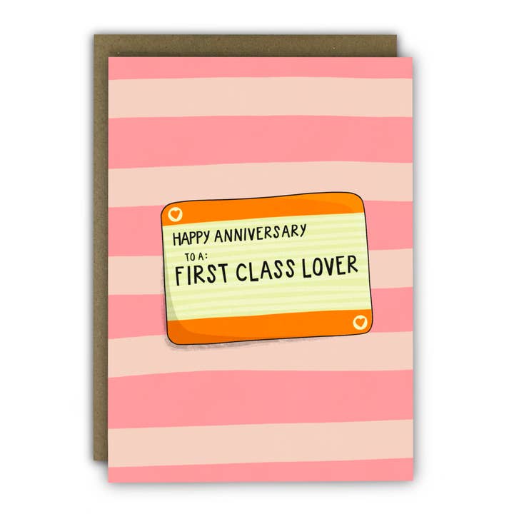 RUNNING WITH SCISSORS – wholesale Love card – Funny Anniversary Card - A6 - First Class Lover Train Ticket