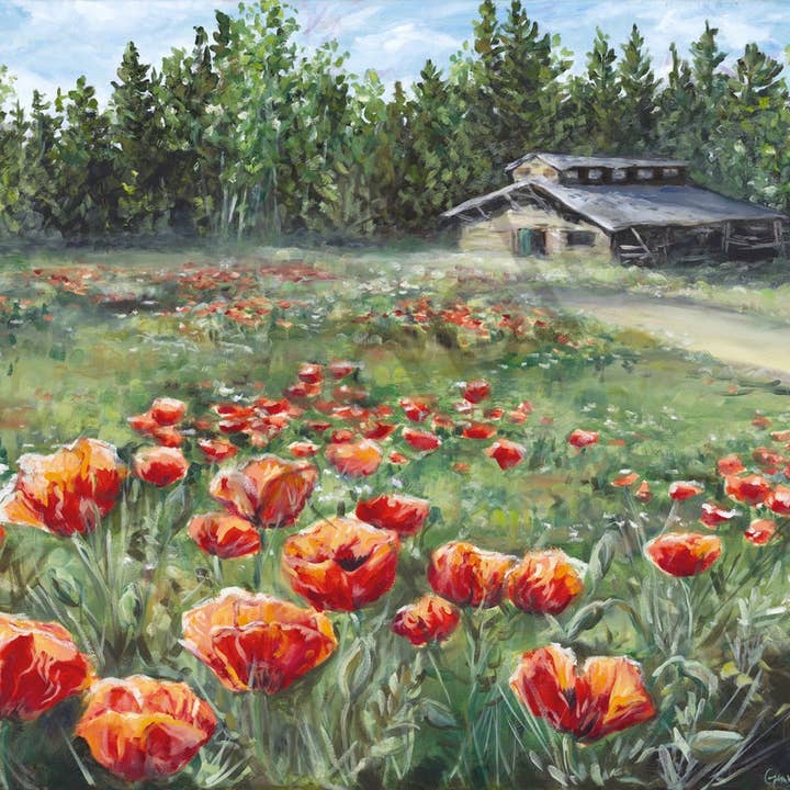 Coquelicots en métal pour la vente par Gena Destri