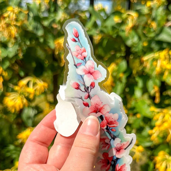 BarnHouse Studios - Wholesale Sticker - Cherry Blossoms Tallscape™ Sticker, 1.5”x7" Clear Vinyl