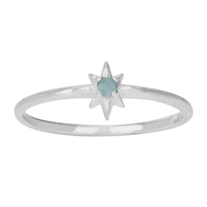 Tiger Mountain Jewelry – wholesale Solitairering – Chalcedony Star Sterling Silverring