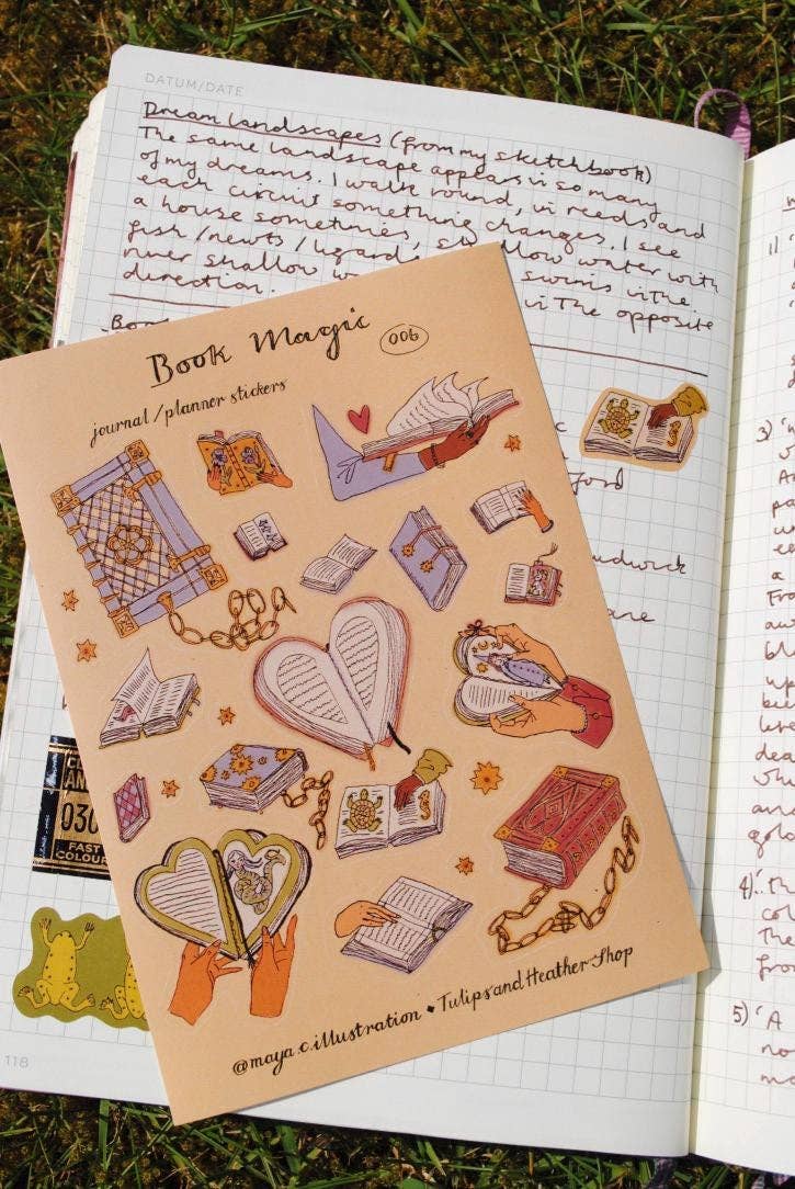 Tulips and Heather - Wholesale Sticker - Sticker Sheet "Book Magic" for journals and planners3