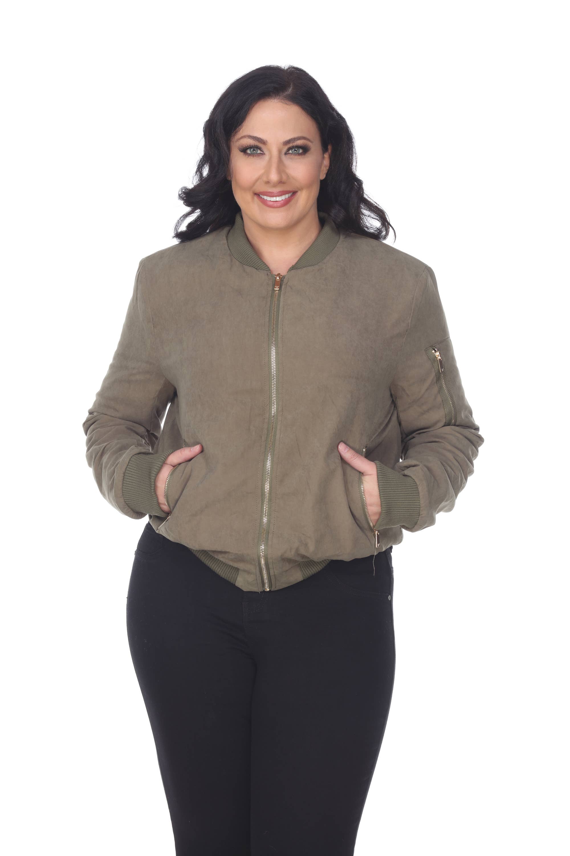 WHITE MARK - Wholesale Bomber Jacket - Women's - Bomber Jacket - Plus Size0