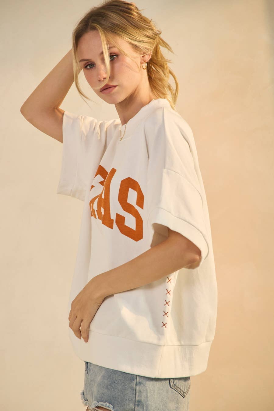 Bianco Felpa a maniche corte squadrata in vendita all'ingrosso su Faire0