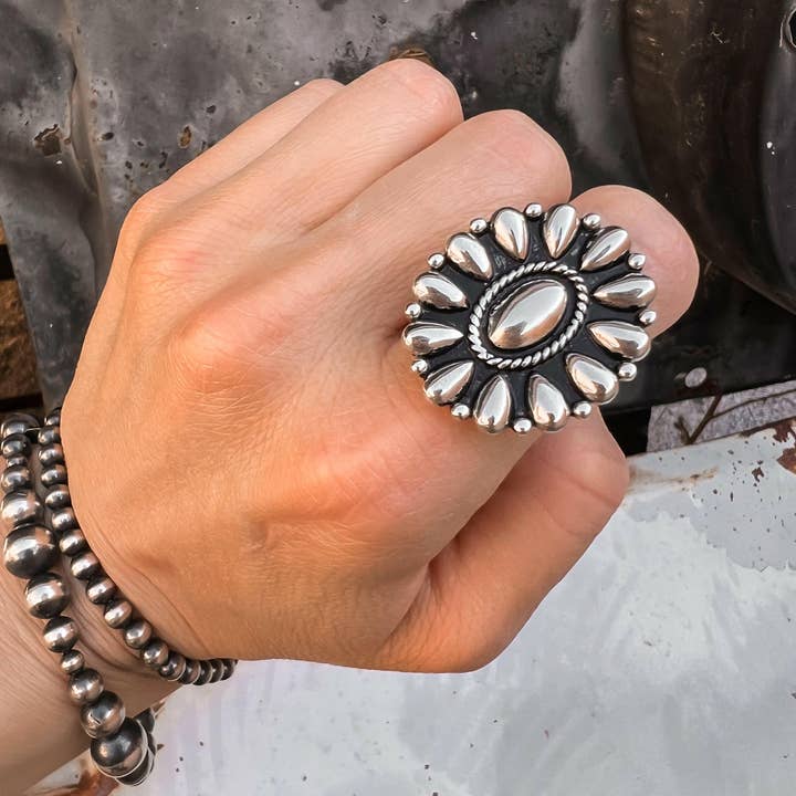 Krush Kandy - Wholesale Jewelry Set - Sundown Petals Sterling Silver Ring & Earrings PREORDER