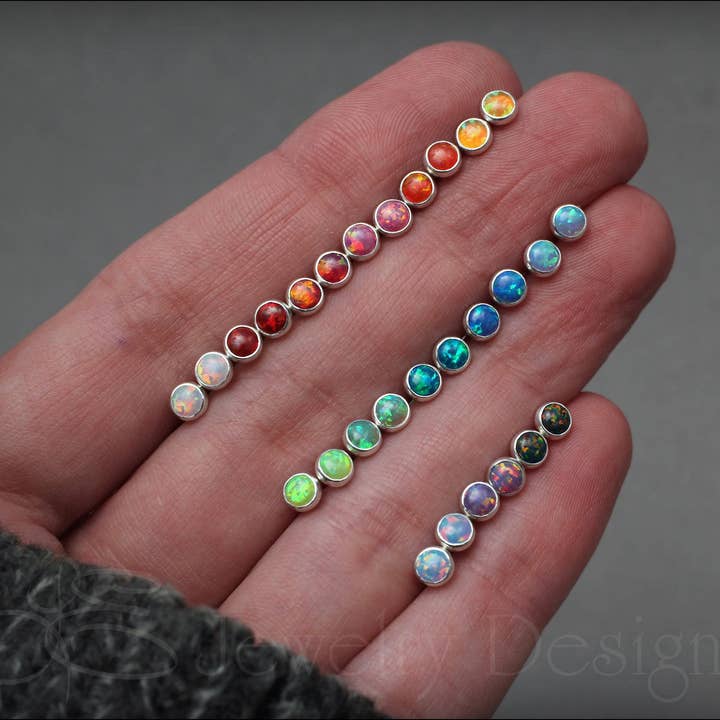 Sterling Opal Stud Earrings (4mm) for wholesale by LE Jewelry Designs