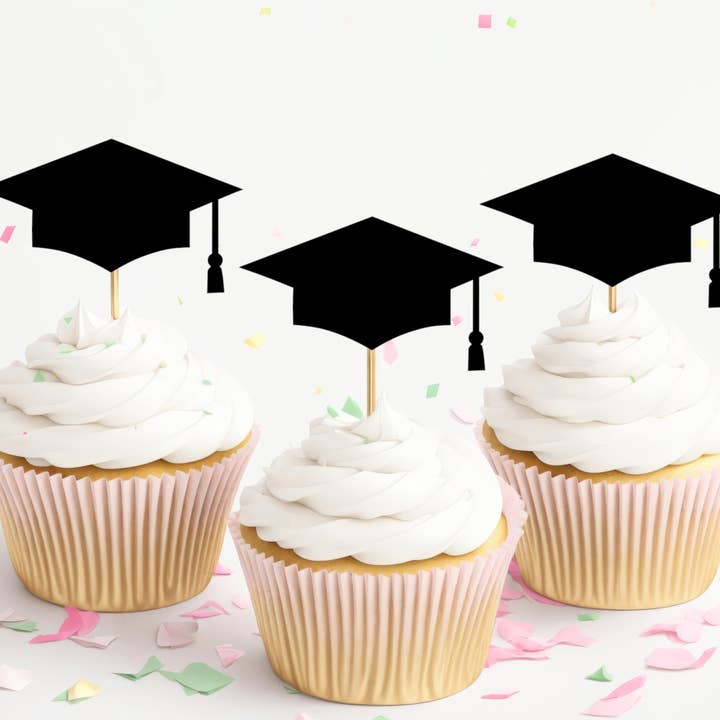 Graduation Cupcake Toppers - Grad Caps for wholesale by The Confetti Mixer
