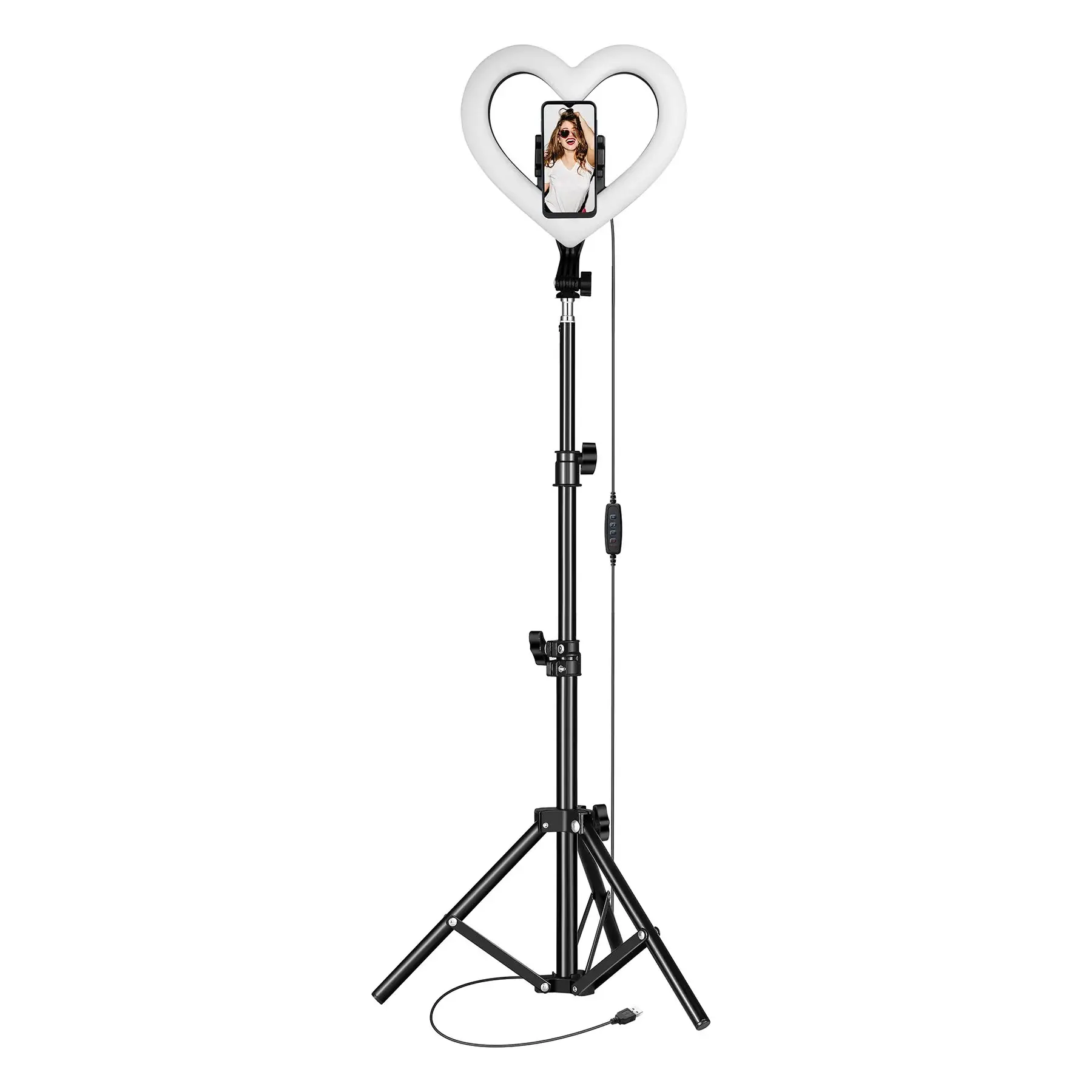 JupiterGear Home - Wholesale Small/Handheld Appliance - Supersonic PRO Live Stream 10” Heart Ring Light with RGB5