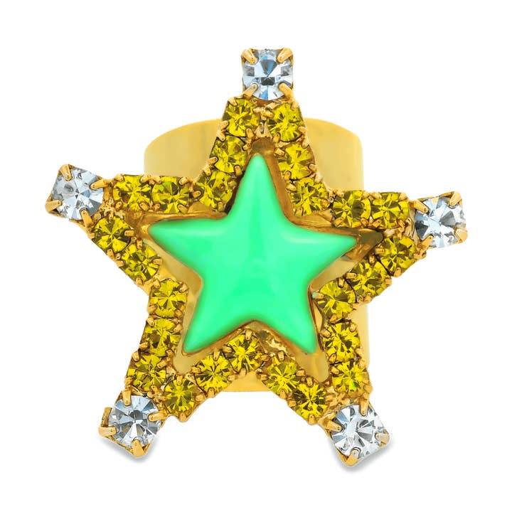 Super Star Ring In Enamel Mint for wholesale by TOVA