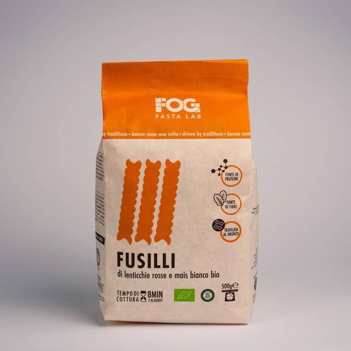 FOG - Wholesale Pasta - FUSILLI RED LENTILS AND WHITE CORN1