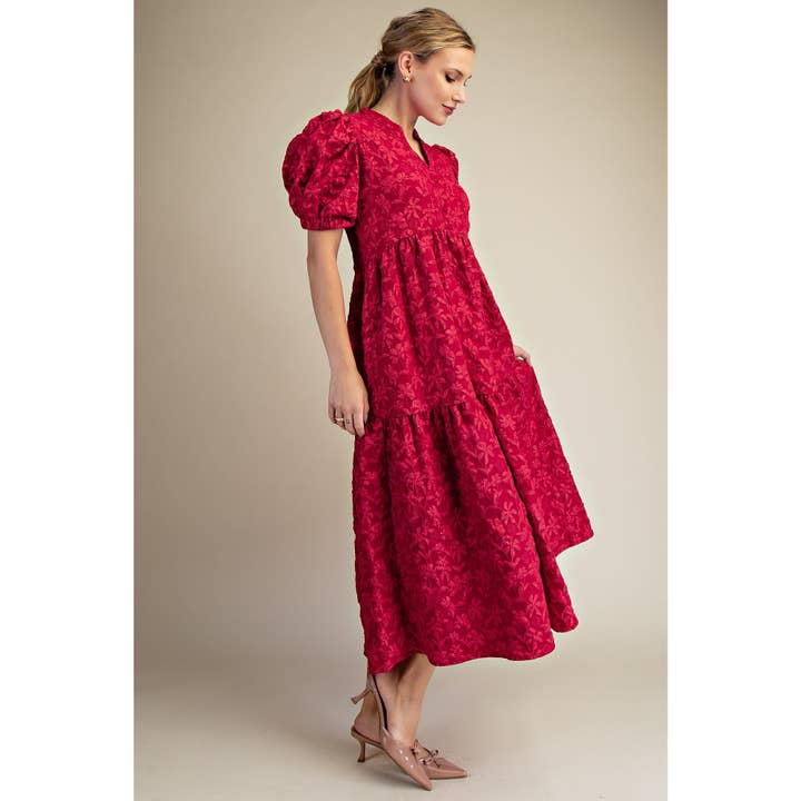 STYLE USA - Wholesale Dress - Women's - NEW Puff Sleeve Midi Dress12