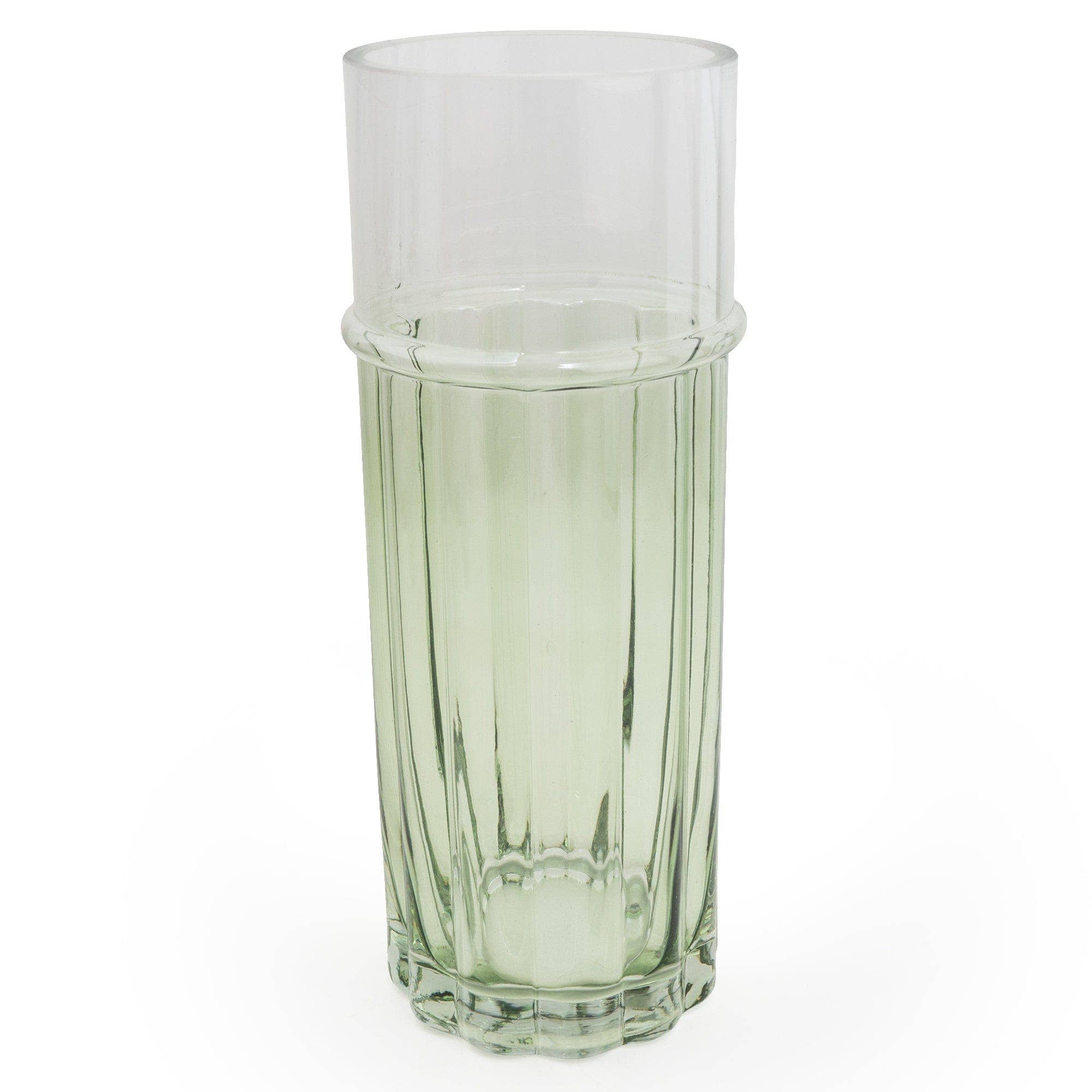 Candlelight Products Ltd – wholesale Vase – Two Tone Clear & Green Glass Cylinder Vase 30cm 1PK1