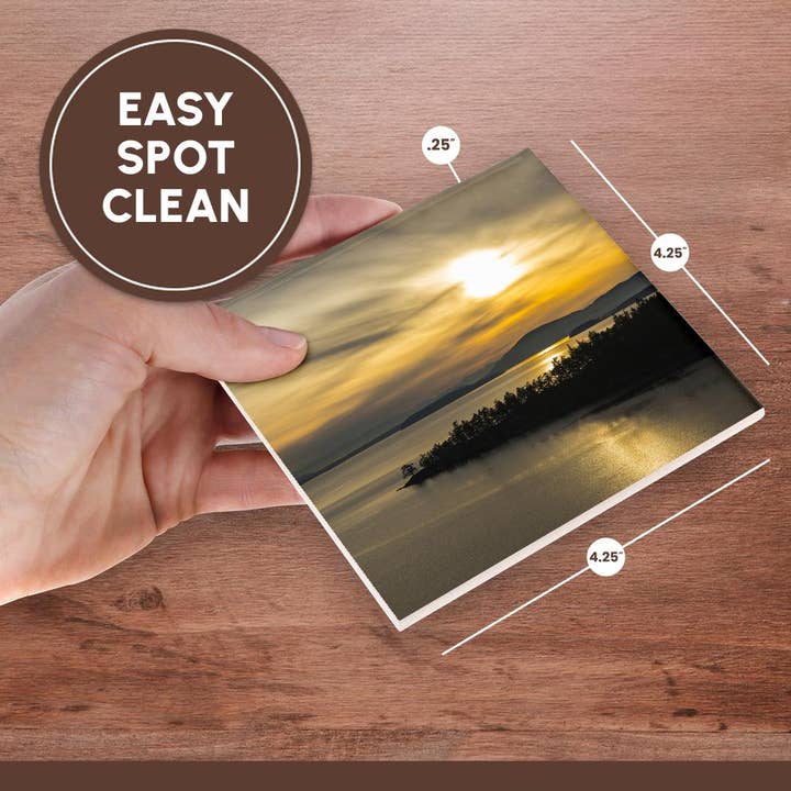 3dRose - Wholesale Coasters - 3dRose, WA. Winter sunset on Samish Bay, Lummi Island, Bellingham Bay., Coaster6