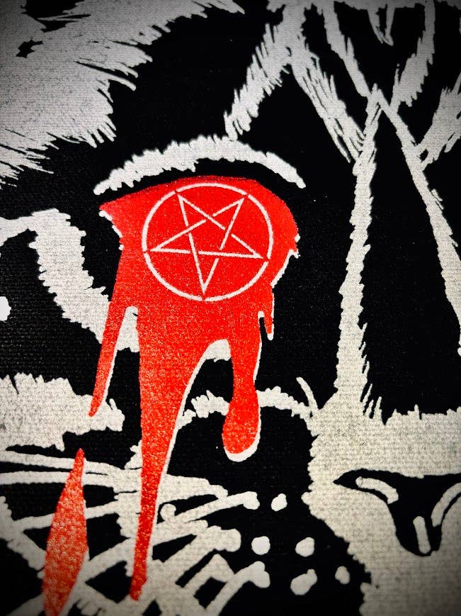 Three Raccoons - Wholesale Patch - Cats, not Christ large back patch.6