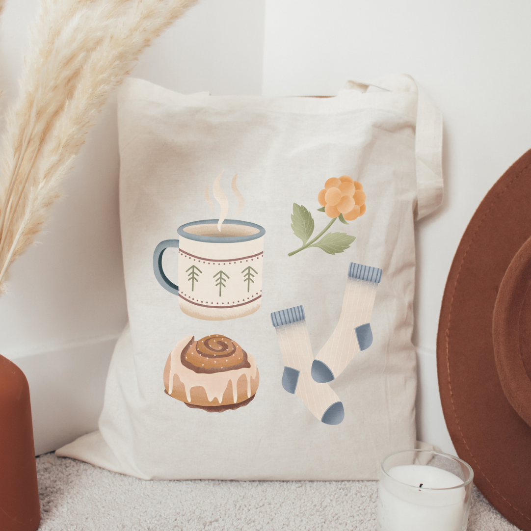 Tilda&Theo - Wholesale Tote Bag - Women's - Cloth bag autumn hygge Scandi tote bag north cozy2