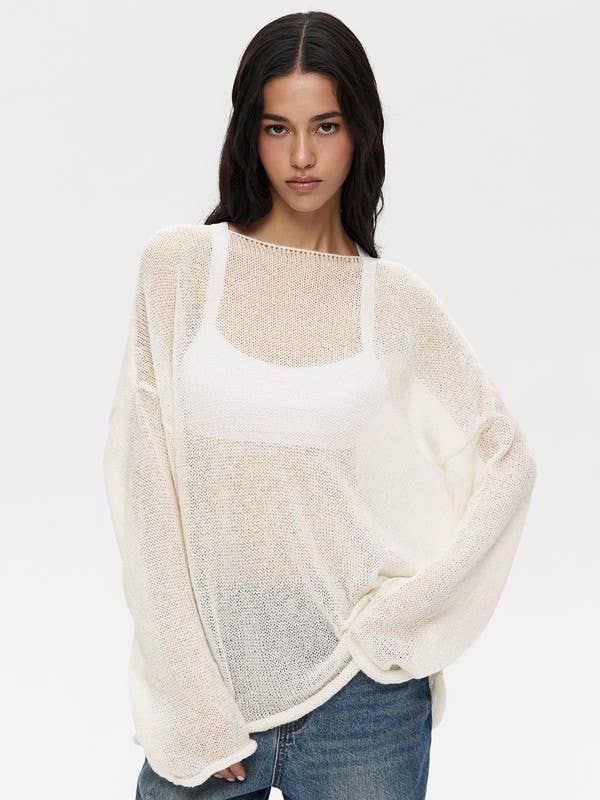 Hope & Sunshine - Wholesale Knit Top - Women's - Hollow Knit Bell Sleeve T-Shirt For Women14