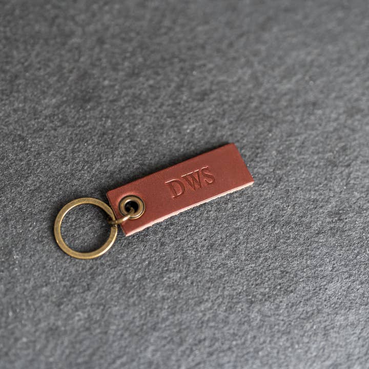 Ox & Pine - Wholesale Keychain – Unisex - Extended Rectangle Leather Keyring | Personalized Premium Leather Keychain | Custom Key Fob | Leather Gift Handmade in the USA