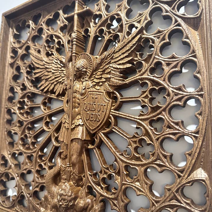 KozakWorkshop – Engroshandel 3D-vægkunst – Ærkeenglen Michael kristen håndlavet dekoration personlig gave14