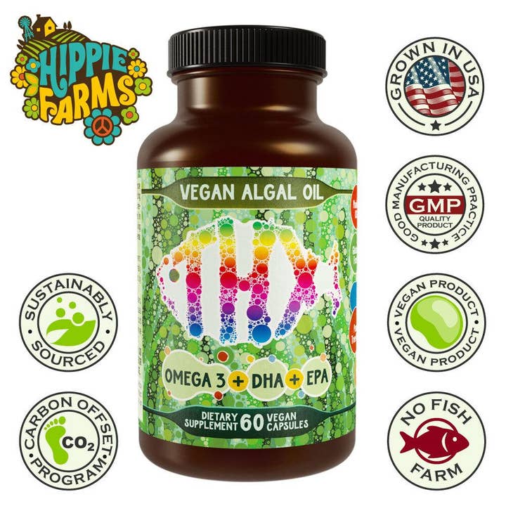 Hippie Farms - Wholesale Oral Supplement/Vitamin - Vegan Algae Oil w/ DHA & EPA - The Better, Cruelty Free, Omega-32