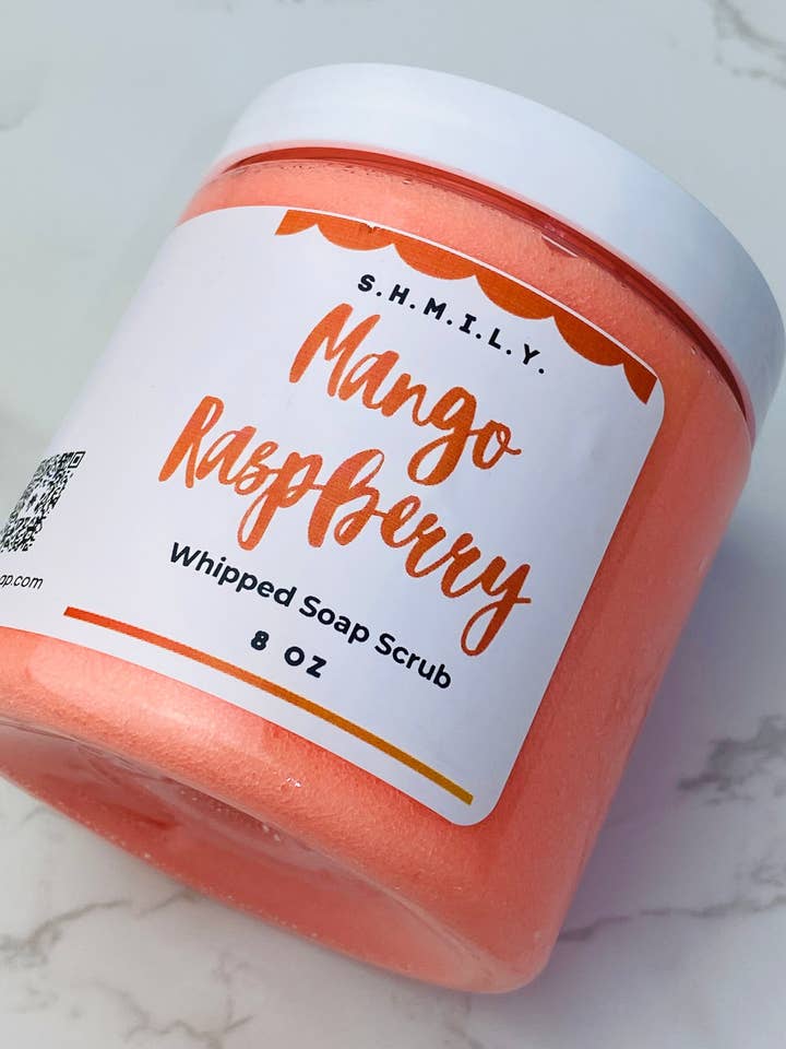 MANGO RASPBERRY - WHIPPED SOAP SUGAR SCRUB for wholesale by S.H.M.I.L.Y. SOAP