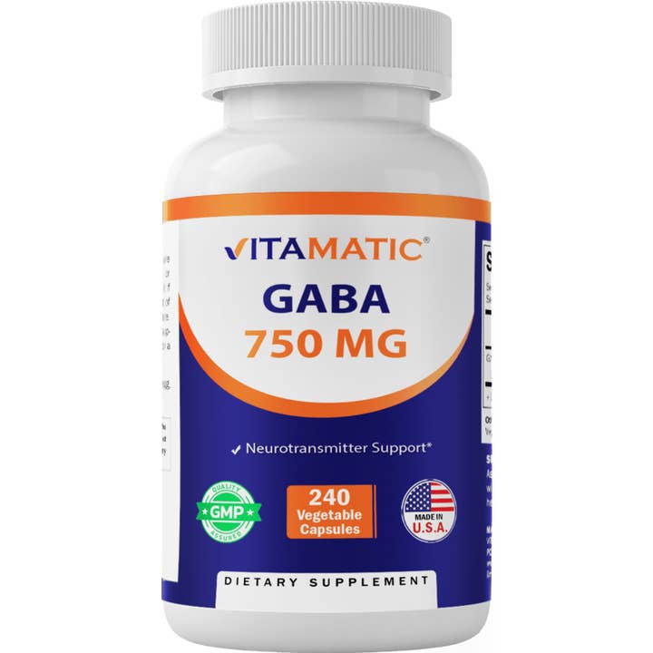 Vitamatic GABA (Gamma Aminobutyric Acid) 750mg -240 Capsules for wholesale by Vitamatic