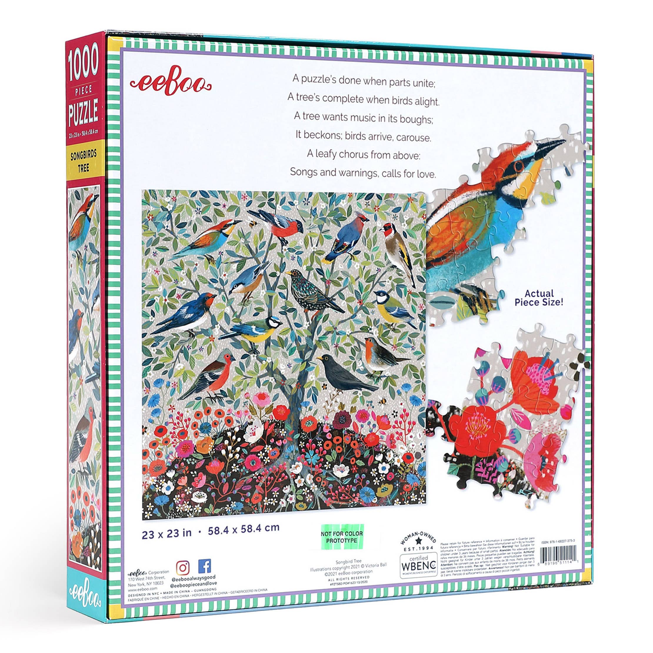 eeBoo - Vente Puzzle – adulte - Puzzle carré 1000 pièces1