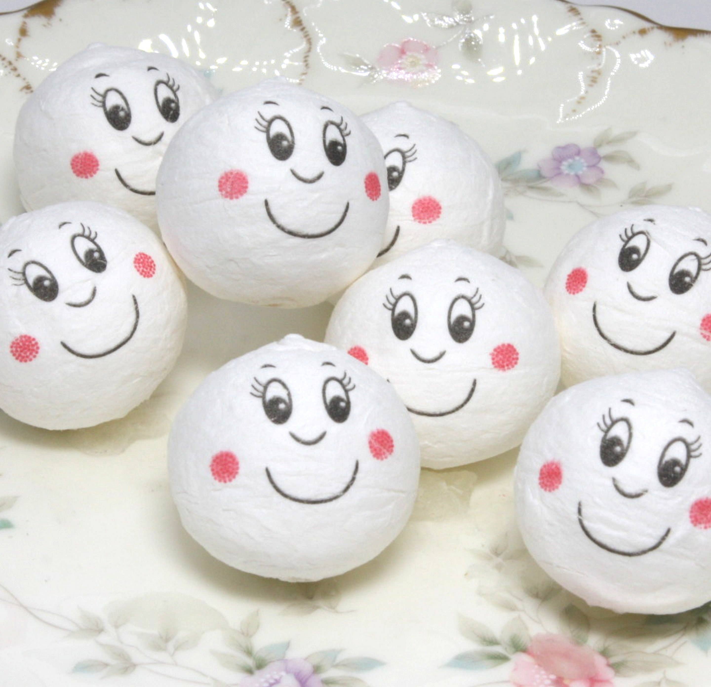 Smiley Rosy Cheeks - 1" Cotton Dollhead - Set of 8 for wholesale on Faire0