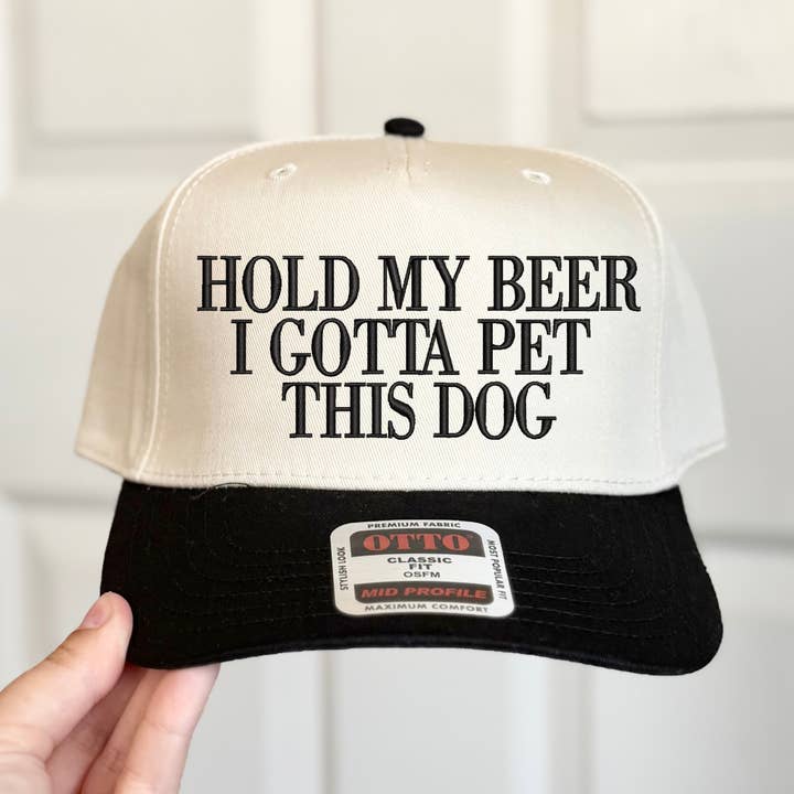 Gorra bordada "Sujeta mi cerveza, perro mascota" para venta al por mayor de Southern N Savvy