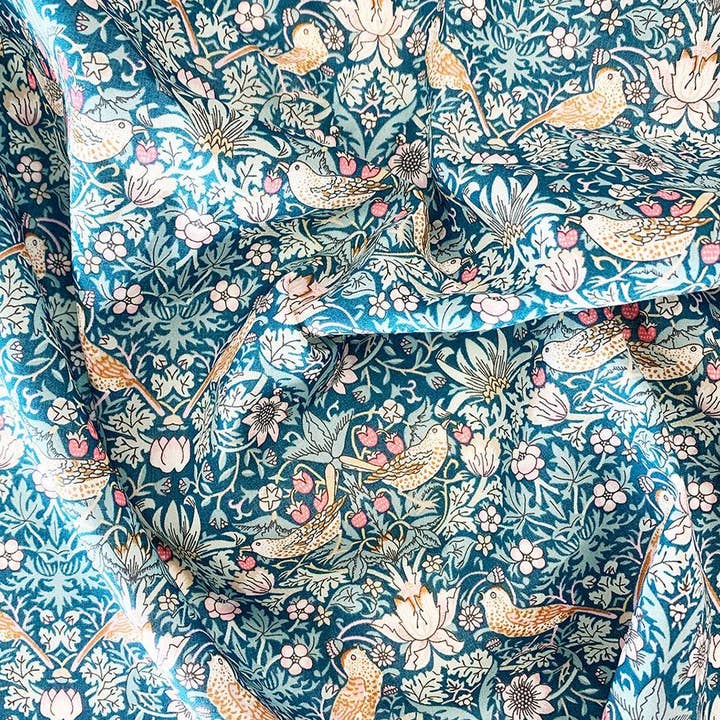 Coco & Wolf - Wholesale Picnic Blanket - Picnic Blanket made with Liberty Fabric STRAWBERRY THIEF & CAPEL MUSTARD2