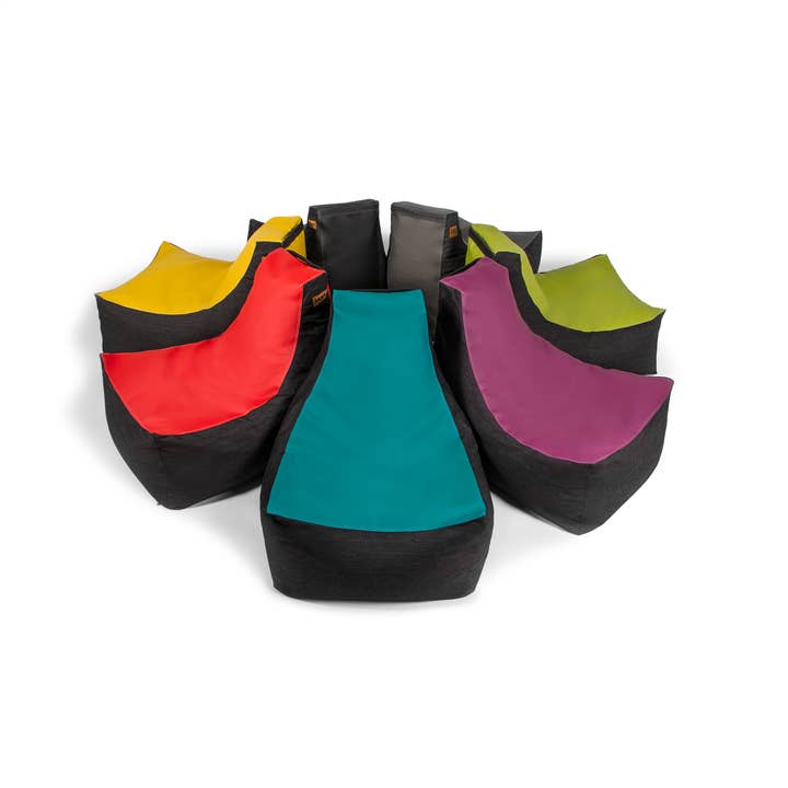 LuvU - Wholesale Chair - Jaxx Pixel Gamer Bean Bag Chair, Premium Vinyl / Dark Denim60