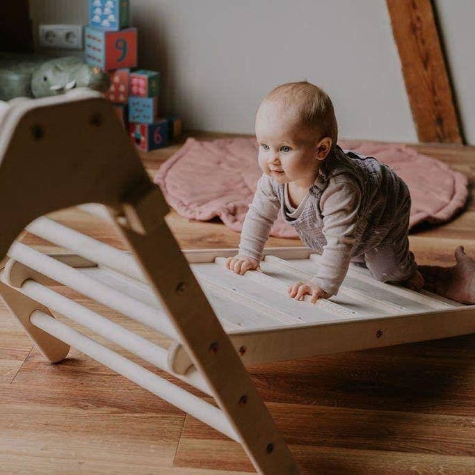 Kletterling - Vendita all'ingrosso Giocattolo in legno - Bambini - Set koalaling - triangolo da arrampicata (70 cm) con scivolo e fiocco3