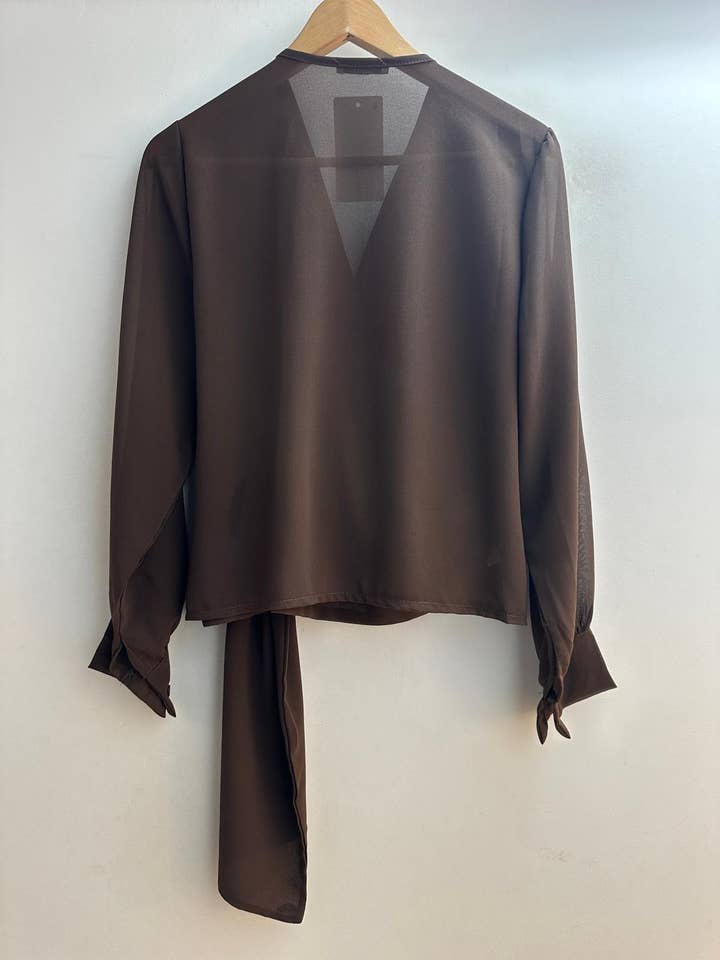 LORIANE – Blusa - Mulher por atacado – 22015U Blusa de gravata tamanho único 21