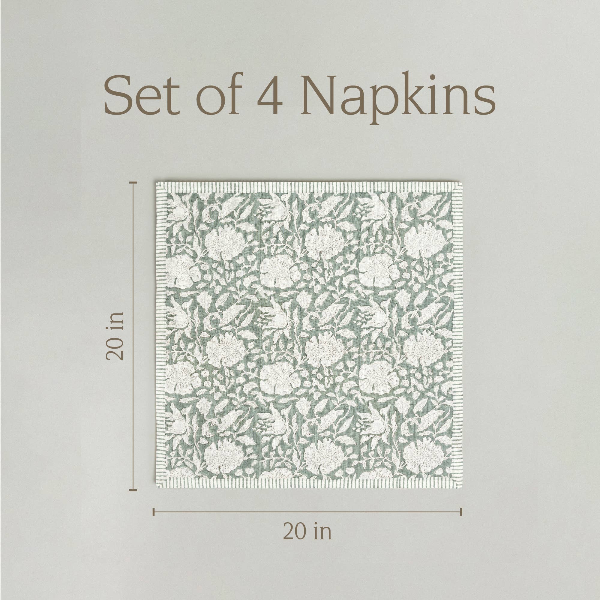 over&back - Wholesale Dinner & Cloth Napkin - Artisan Hand-Blocked Cloth Napkins – 100% Cotton – Set of 4 48