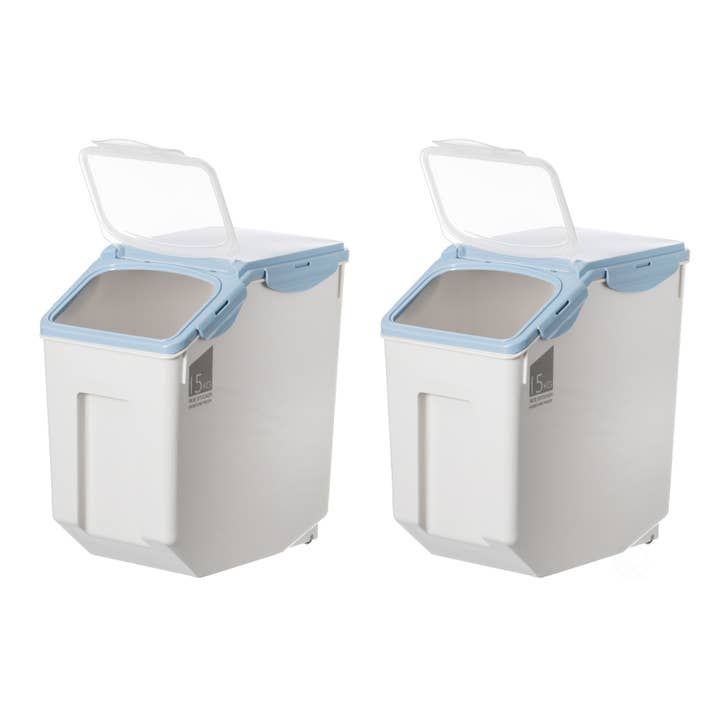 Quickway Imports - Wholesale Food Storage Container - Set of 2 White Plastic Storage Food Holder Containers
