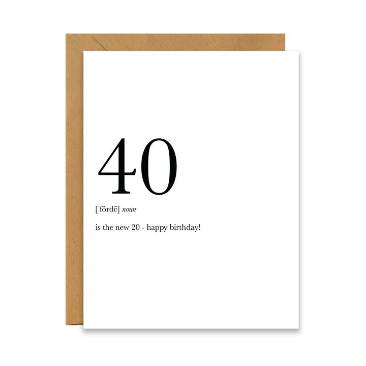 Footnotes - Wholesale Birthday Card - 40 Definition Birthday Greeting Card 40th Birthday Milestone0