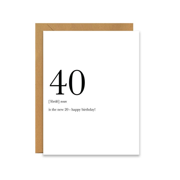 Footnotes - Wholesale Birthday Card - 40 Definition Birthday Greeting Card 40th Birthday Milestone
