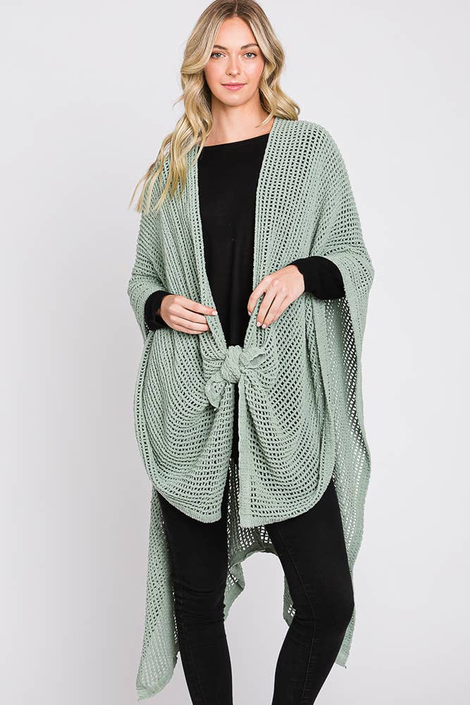 Hana - Wholesale Cardigan - Dames - Solid Chenille Crochet Ruana23