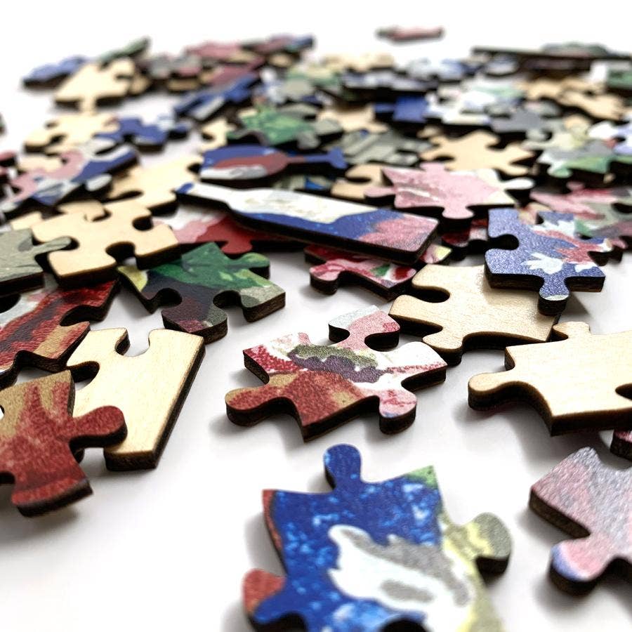 Trove - Wholesale Puzzel - Volwassene - Houten puzzel: bloemen tafelkleed in glazen pot2