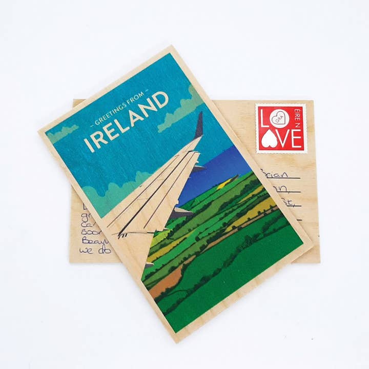 Hapenny Design - Wholesale Postcard - Greetings From Ireland - Irish Wooden Postcards
