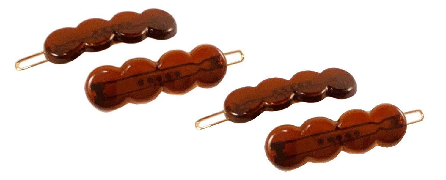 Parcelona - Wholesale Hair Clip - Women's - Parcelona French Circle Scallop Shell Small Set of 4 Celluloid Side Hair Clips0