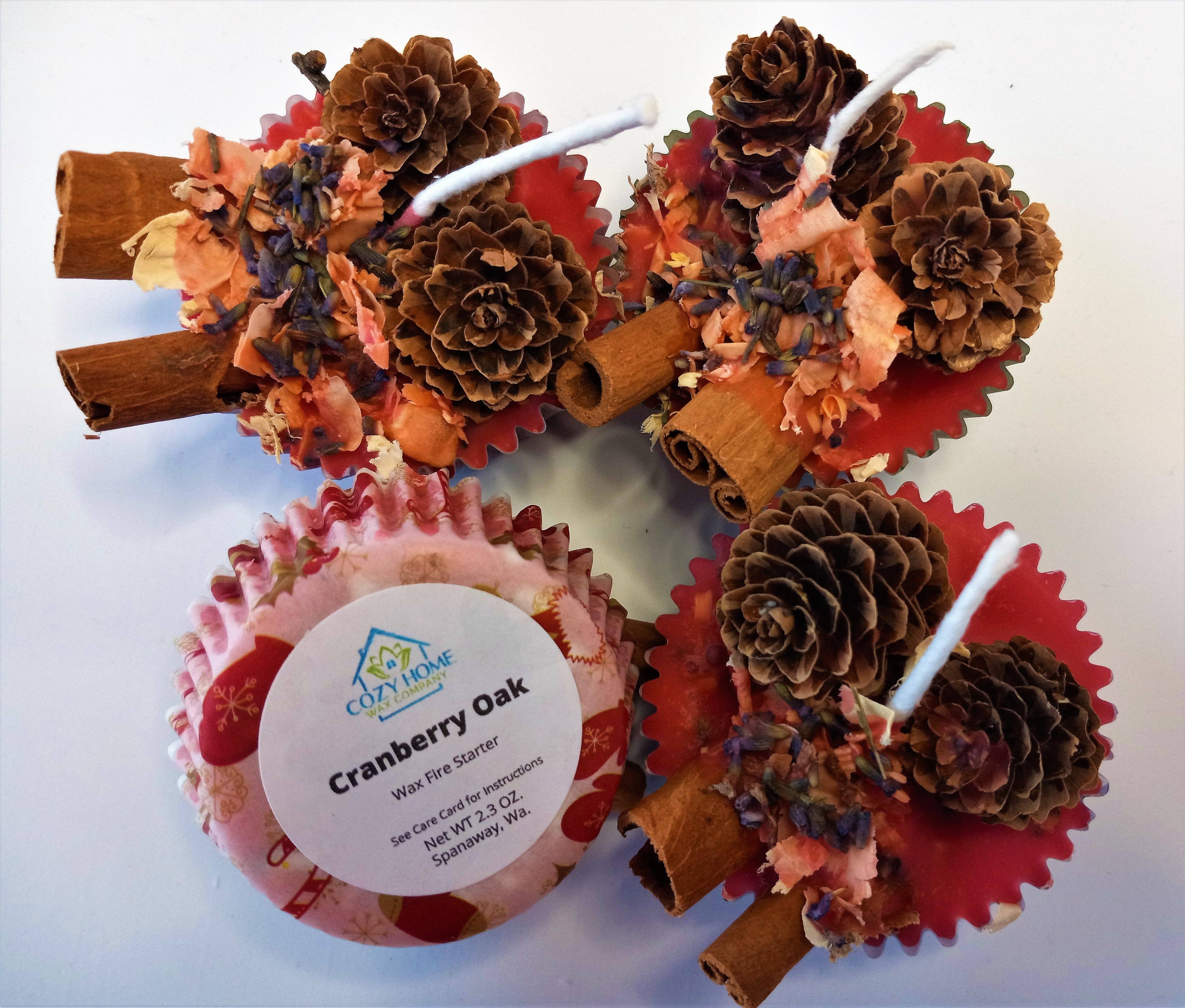 Cozy Home Wax Company - Wholesale Wax Melt - Cranberry Oak Wax Fire Starter 2.3oz4