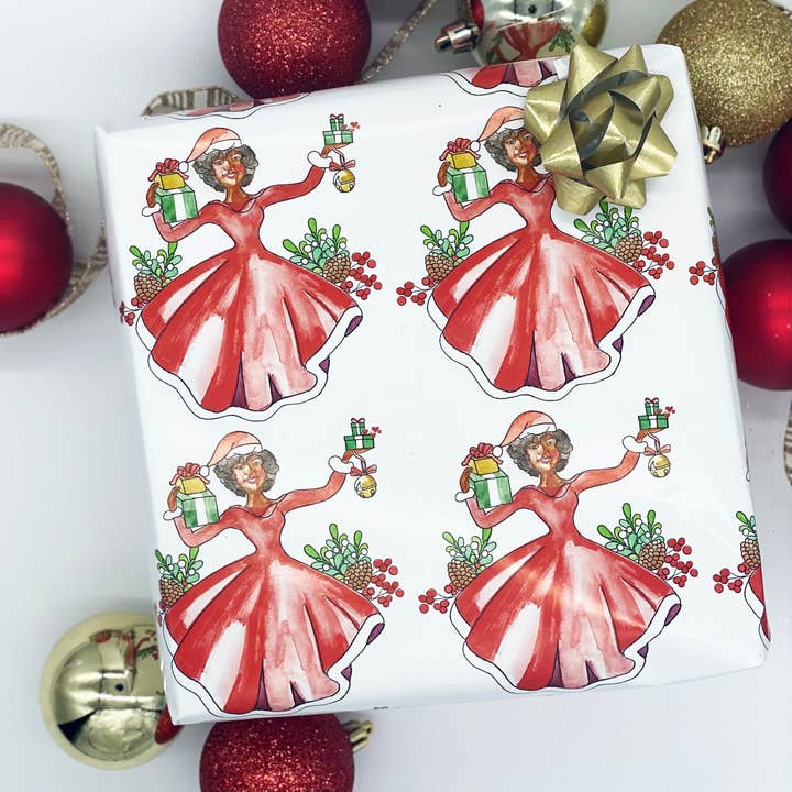 Santa Baby Wrapping Paper for wholesale by Curly Contessa