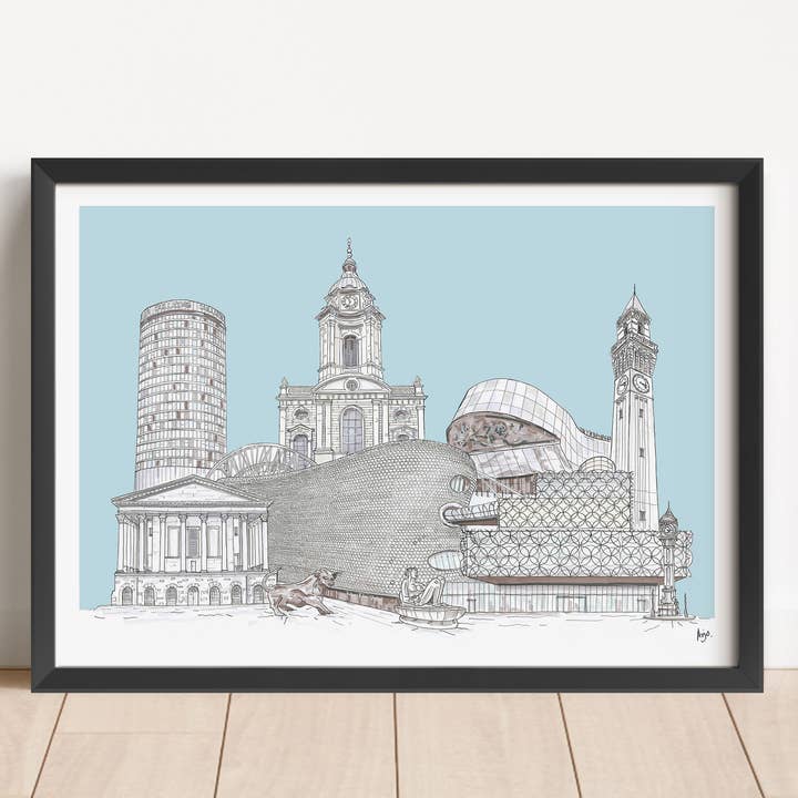 Art By Arjo - Wholesale Art Print - Birmingham City Landmarks Collage Print